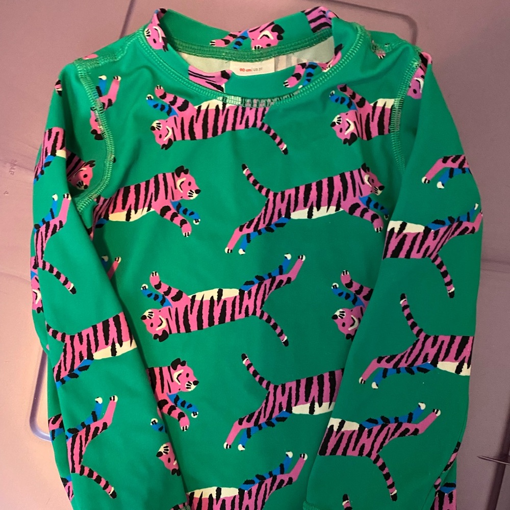 Hanna Green/Magenta Tiger 3T/90cm SPF Rash Guard